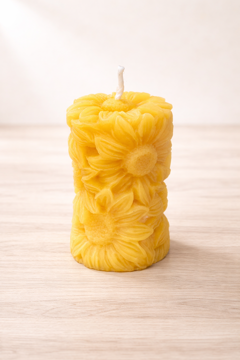 Sunflower Beeswax Candle Set
