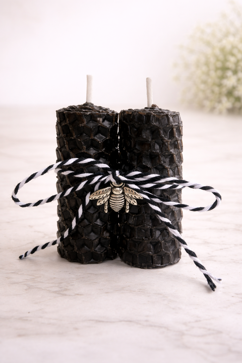 Beeswax Rolled Candles - Black