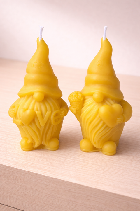 Bee Lover Gnome Beeswax Candle