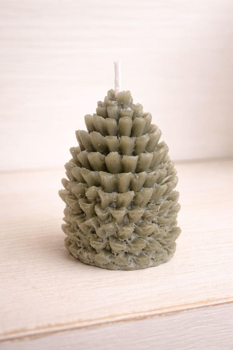 Pinecone Beeswax Candle