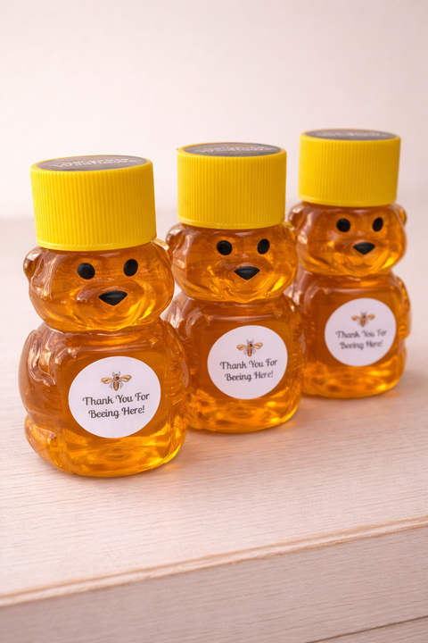 Honey Bee Baby Shower Favors,  A Little Honey Favor, Mini Honey Bear Favors, Bee and Bear Themed Party Favors, Thank You for Bee-ing Here
