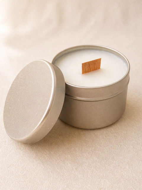 TEN Unlabeled Wholesale Soy Rose Gold 2oz Tin Candles