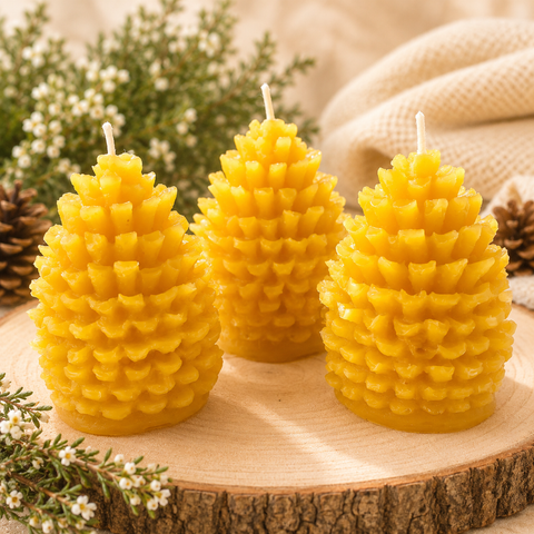 Set of 3 Pine Cone Candles