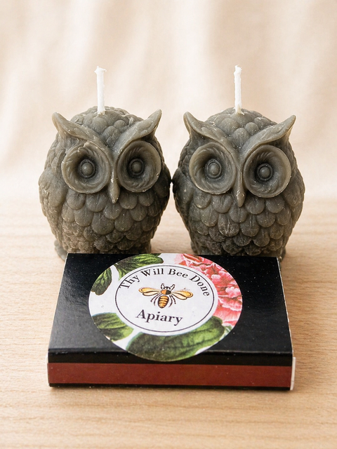 Owl Beeswax Candle