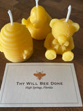 Teddy Bear Beeswax Candle | Bear Baby Shower Favor | Bearly Wait Party Favor | Honey Bear Candle | Bear Cake Topper – view 3