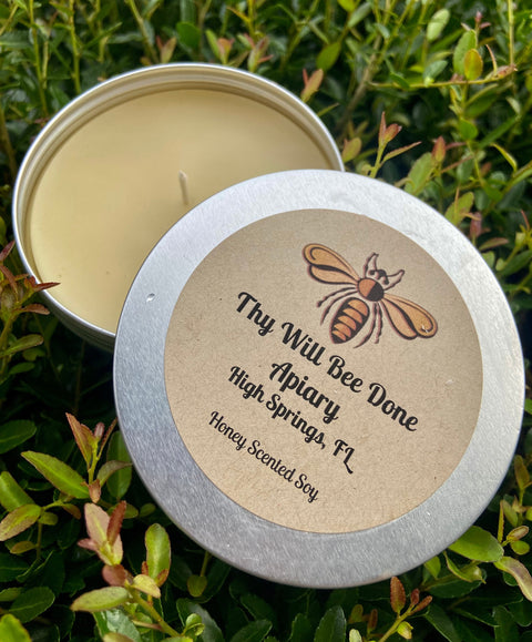 Soy Honey Scented Tin Candles, Favor Candles, Aromatherapy Travel Soy Candle