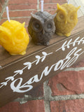 Trio of Beeswax Owl Candles, Wise Owl Set, Woodland Candles – view 3