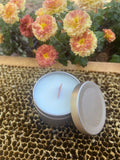 TEN Unlabeled Wholesale Soy Rose Gold 2oz Tin Candles, Bulk Private Label Luxury Mini Candle With Wooden Wick – view 4