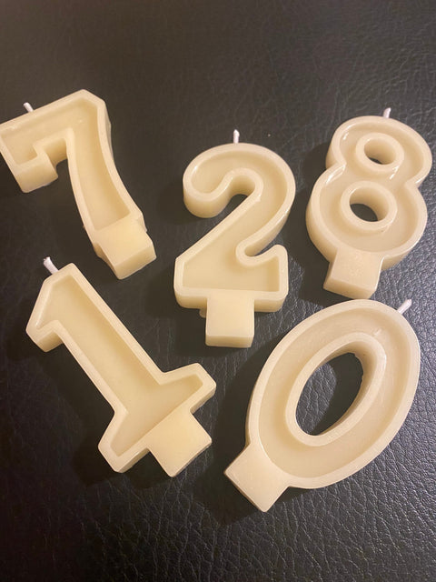 Ivory Beeswax Birthday Candles, Natural Number Candles, Beeswax Cake Topper, First Bee Day Party