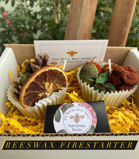 Beeswax Fire Starters, Campfire, Bee Gift for Men, Organic Eco Friendly Fireplace Starter, Camping Gift for Men