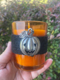 Pumpkin Beeswax Jar Candle, Glass Pumpkin Candle, Halloween Candle, Jack O Lantern Candle - view 5