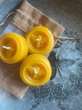 Three Beeswax Tealight Candles, Bee Party Favor, Floating Candles, Bee Votive Candles, Bee Gift Decor – view 3
