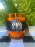 Pumpkin Beeswax Jar Candle, Glass Pumpkin Candle, Halloween Candle, Jack O Lantern Candle - view 2