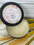 Honey Scented Fall Candle, Bee Thankful Thanksgiving Favor, Soy Travel Candle Gift - view 5