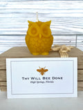 Trio of Beeswax Owl Candles, Wise Owl Set, Woodland Candles – view 4