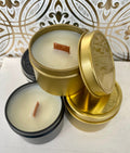SET of 10 Private Label 4oz Candles, Bulk Wholesale Luxury Candle Favors, Client Gift Candles, Corporate Unlabeled Tin Candles – view 4