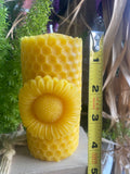 Sunflower Beeswax Candle, Pure Beeswax All Natural Aesthetic Candle, Sunflower Theme Gift and Decor, Sunshine Gift – view 5