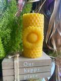 Sunflower Beeswax Candle, Pure Beeswax All Natural Aesthetic Candle, Sunflower Theme Gift and Decor, Sunshine Gift – view 2