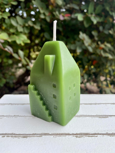 Tiny House Candle, Pure Beeswax Candle, Housewarming Gift, New Home Gift, Cottage Woodland Candle, Miniature Village House Candle