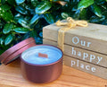 SALE 2oz Soy Tin Candles, Private Label BRONZE Tin Favor Candles, Honey Scented Unlabeled Tin Candles