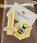 Ivory Beeswax Birthday Candles, Natural Number Candles, Beeswax Cake Topper, First Bee Day Party – view 2