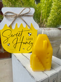 Pure Beeswax Tiny House Candle, New Home Gift, Cottage Woodland Candle, Miniature Village House Candle – view 2
