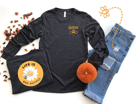 Queen Bee T-Shirt, Save the Bees Shirt, Honey Bee Lover Shirt for Her, Teacher Beehive Shirt