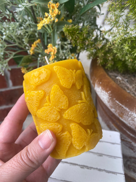 Butterfly Beeswax Candle, Pure Beeswax Aromatherapy Candle, Butterfly Lover Gift and Decor, Nature Lover Gift