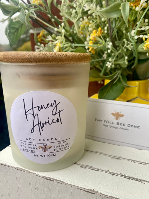 Honey Apricot Soy Candle, 10oz Vegan Candle, Florida Gift