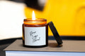 Custom Logo Private Label 2oz Soy Candle in Amber Glass, Wholesale Luxe Mini Candles, Your Logo Unlabeled Small Candles, Event Candle Favors – view 3