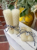 Rolled Beeswax Candles, Ivory Taper Candles, All Natural Candles, Non Toxic Sustainable Candle – view 3
