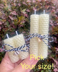 Rolled Beeswax Candles, Ivory Taper Candles, All Natural Candles, Non Toxic Sustainable Candle – view 4