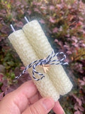 Rolled Beeswax Candles, Ivory Taper Candles, All Natural Candles, Non Toxic Sustainable Candle – view 5