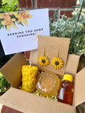 Sunflower Gift Box, Sunflower Lover, Sending Sunshine, Sunflower Earring Gift Set