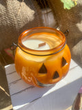 Pumpkin Jar Candle, Halloween Candle Decor, Jack-O-Lantern, Honey Pumpkin Scented Fall Candle, Fall Porch Decor, Pumpkin Pie Candle – view 3