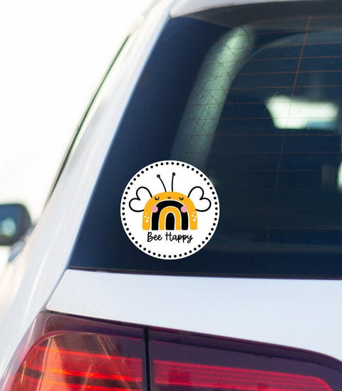 Bee Car Sticker, Bee Happy Decal for Car, Boho Car Decal for Her, Save the Bees, Cute Car Decal, Gift for Beekeeper, Bee Lover Sticker