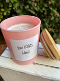 Wholesale Pink Jar Candles, SIX Bulk Wholesale Pink Jar Candles, Private Label Soy Candles, Unlabeled Boutique Candles, Pink Party Favors - view 2