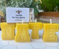 Organic Beeswax Alphabet Candles, Custom Letter Cake Topper – view 2