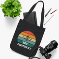 Neurodiversity Tote Bag, Autism Mom Gift, Gift for Therapist, Autism Awareness, Be Different LGBTQ Bag, Organic Eco Black Canvas Tote Bag – view 2
