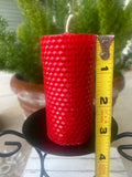 Red Beeswax Pillar Candle, Non Toxic Natural Rolled Candle, Red Unscented Bees Wax Organic Candle, Bee Gift – view 2