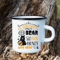 Honey Bear Mugs for Couple, Matching Bee Theme Camping Mugs, Gift for Grandparents