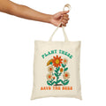Reusable Tote Bag, Plant More Seeds Bag, Save the Bees Tote, Retro Shopping Bag for Bee Lover, Farmer's Market Tote Bag, Gift for Gardener - view 3