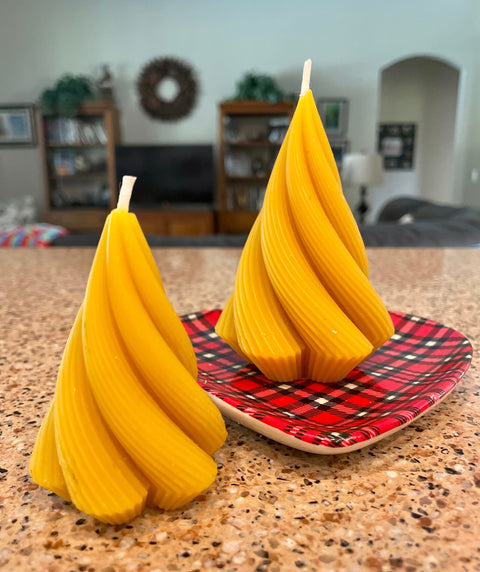 Beeswax Christmas Candle, Christmas Tree Candles, Natural Beeswax Candles, Novelty Candles, Holiday Dinner Table Candles