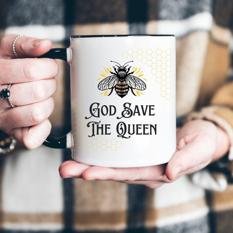 God Save the Queen Bee Mug, Lady Boss Coffee Mug, Retirement Gift for Boss, Teacher Gift Mug, Bee Coffee Mug, Queen Bee Gift