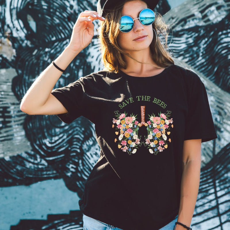 Wild Flower T-Shirt, Botanical Floral Tee, Flower Shirt, Wildflowers, Save the Bees, Plant Lady Shirt, Botanical Shirt, Wildflowers Shirt