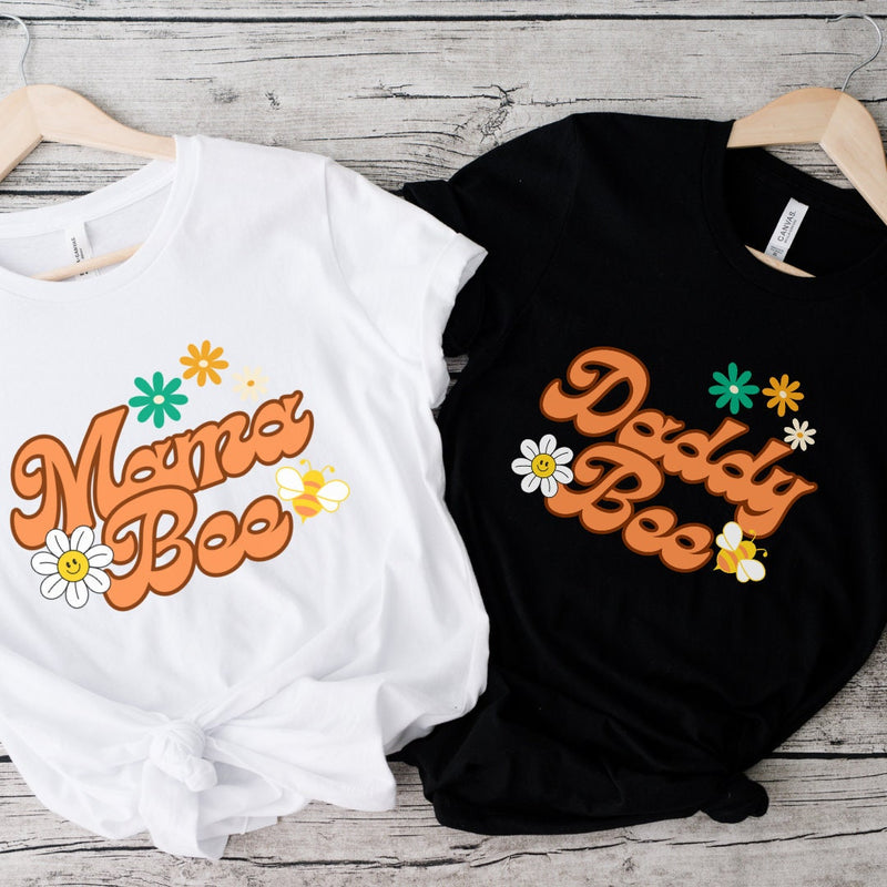Matching Family Bee Shirt, Mama and Mini Bee Tee, Pregnancy Reveal Shirt, Gender Reveal Bee Party Shirt