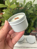 SALE White 2oz Candles, Private Label Mini White Tin Soy Candles, Unlabeled White Small Candles, Bulk Favor Candles, Event Candles – view 2