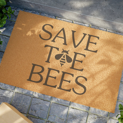 Save the Bees Doormat | Honey Bee Front Door Mat | Spring Doormat | Bee Lover Gift | Housewarming Gift | Welcome Home Bee Doormat