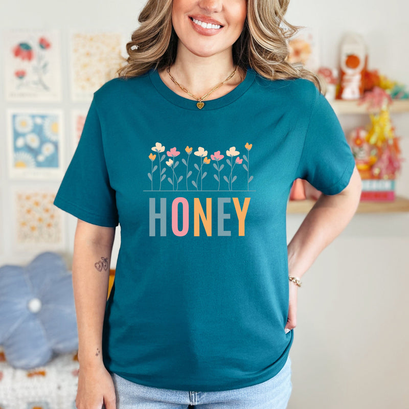 Honey Shirt for Grandma, Honey T-Shirt for Women, Floral Grandma Shirt, Call Me Honey Gift for Grandmother