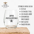 Honey Bee Wine Glass, Stemless Insect Wine Glass, Bee Party, Gift for Nature Lover, Bee Lover Gift, Entomologist, Wine Glasses For Couple – view 2